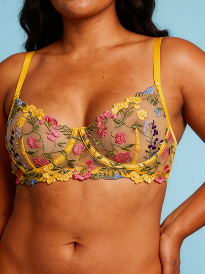 Mademoiselle Macaron – Balconette Bra (Lemon Chiffon)