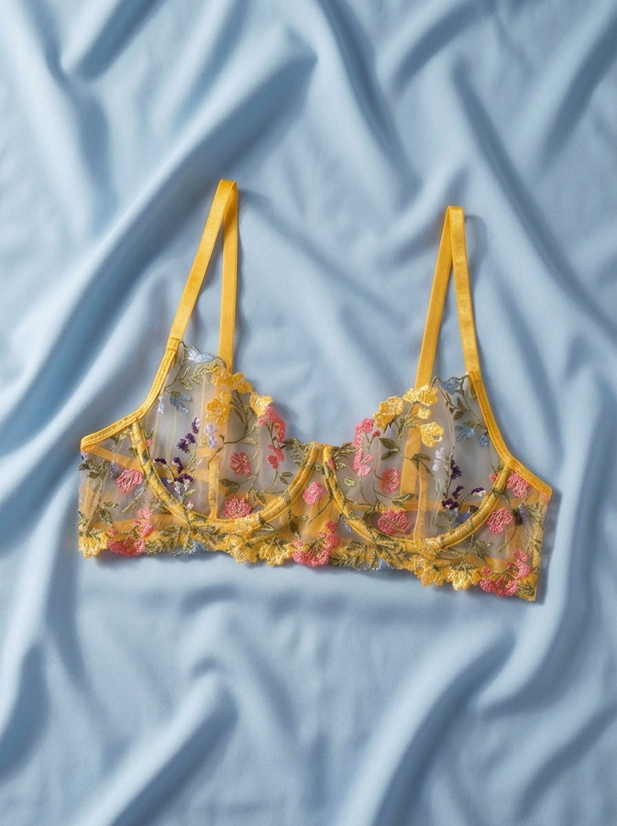 Mademoiselle Macaron – Balconette Bra (Lemon Chiffon)