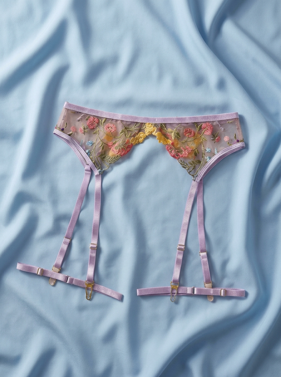 Mademoiselle Macaron Garter (Lilac Kiss)